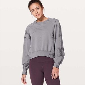 Lululemon Its a Wash Long Sleeve Sweatshirt Womens Shibori Gris Magnum Hi Low